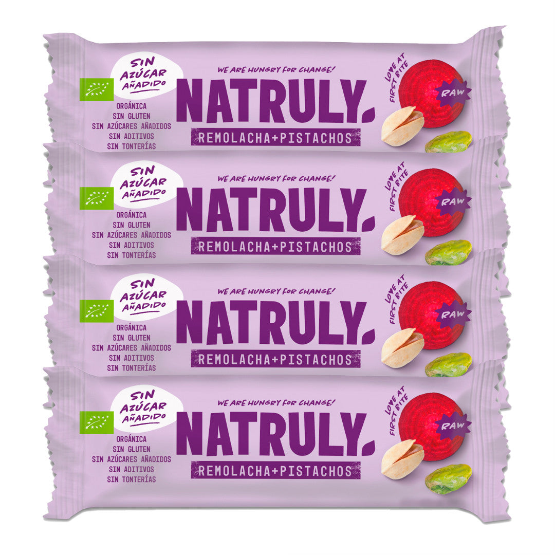 Pack 4x Raw BIO Bar - Beet and Pistachio | 4 x 40g