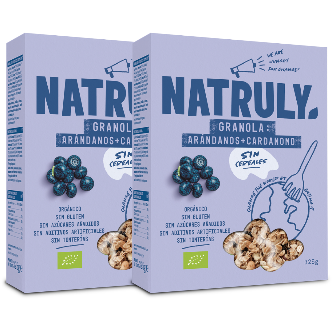 Organic Granola – Blueberries & Cardamom BIO Pack | 2 x 325g