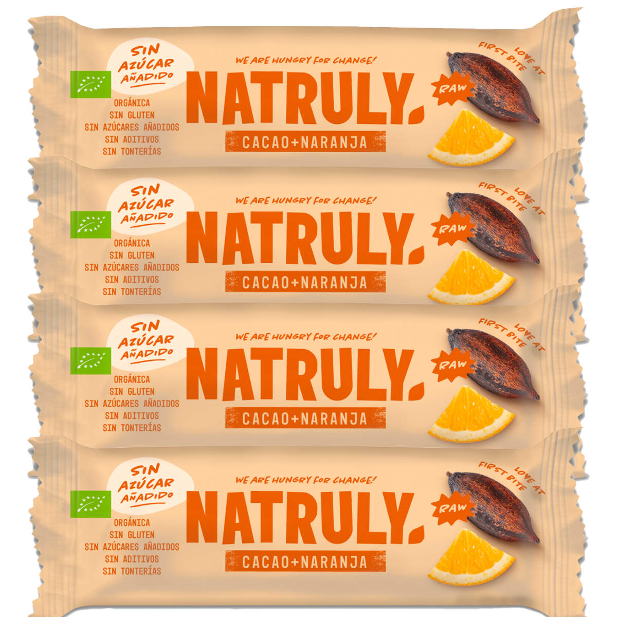 Pack 4x Raw BIO Bar - Cocoa and Orange | 4 x 40g
