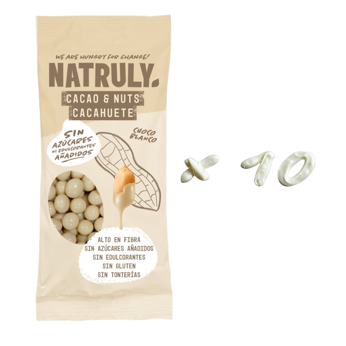 Pack Cacao & Nuts Chocolate Blanco | 10 x 50g