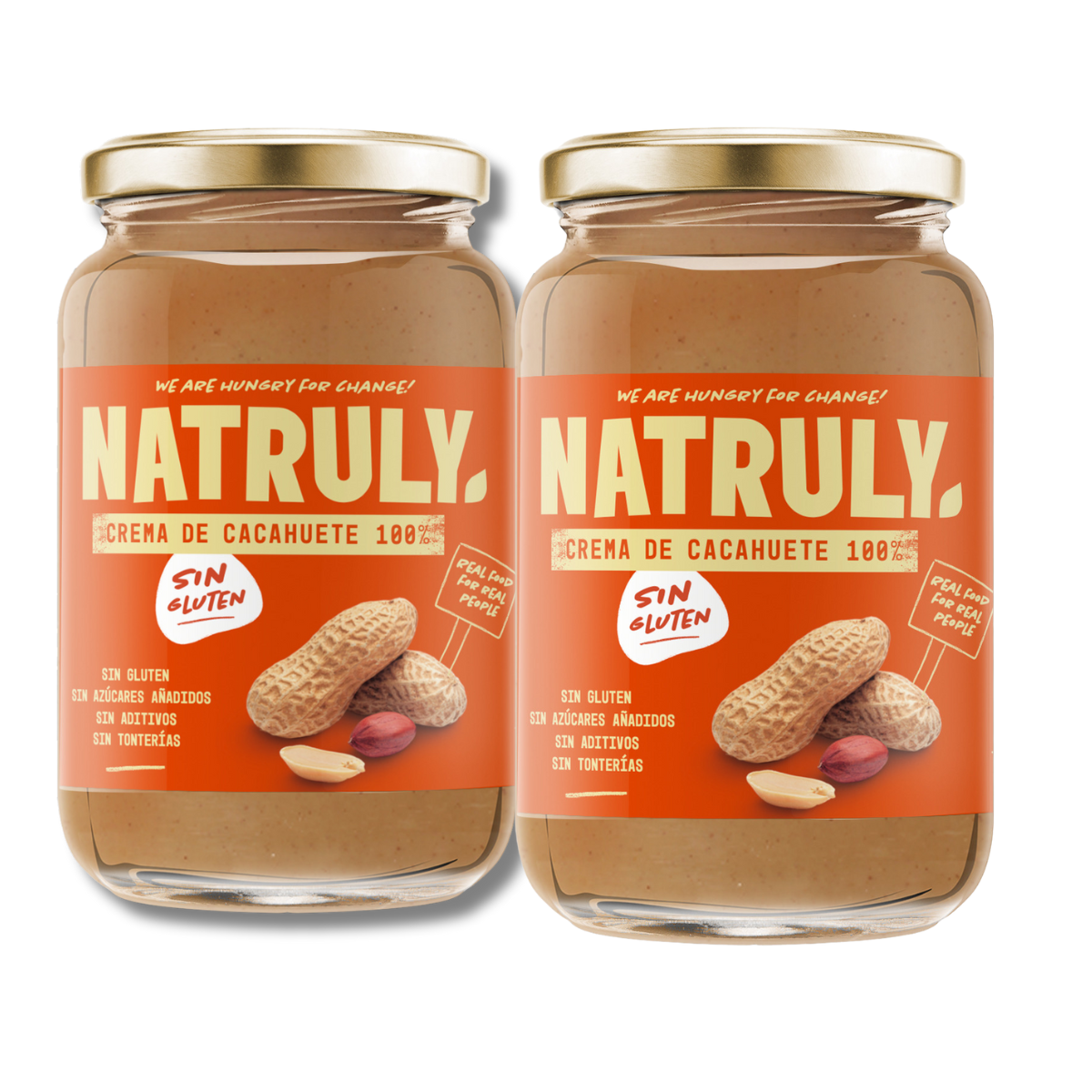 Crema de Cacahuete 100% Natural sabor Original Pack | 2 x 500g, image size:1200x1200