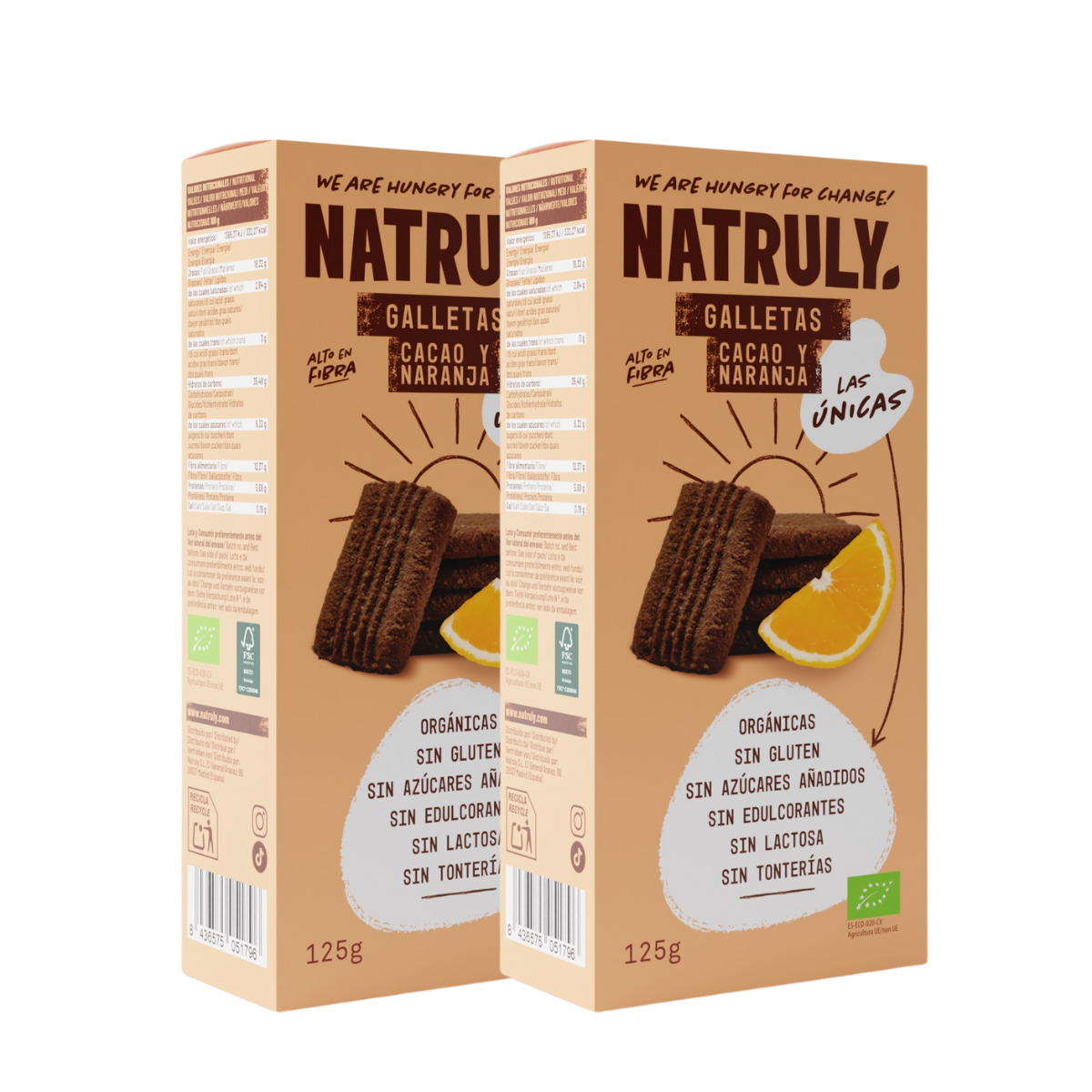 Galletas BIO - Pack Cacao y Naranja | 2 x 125gr