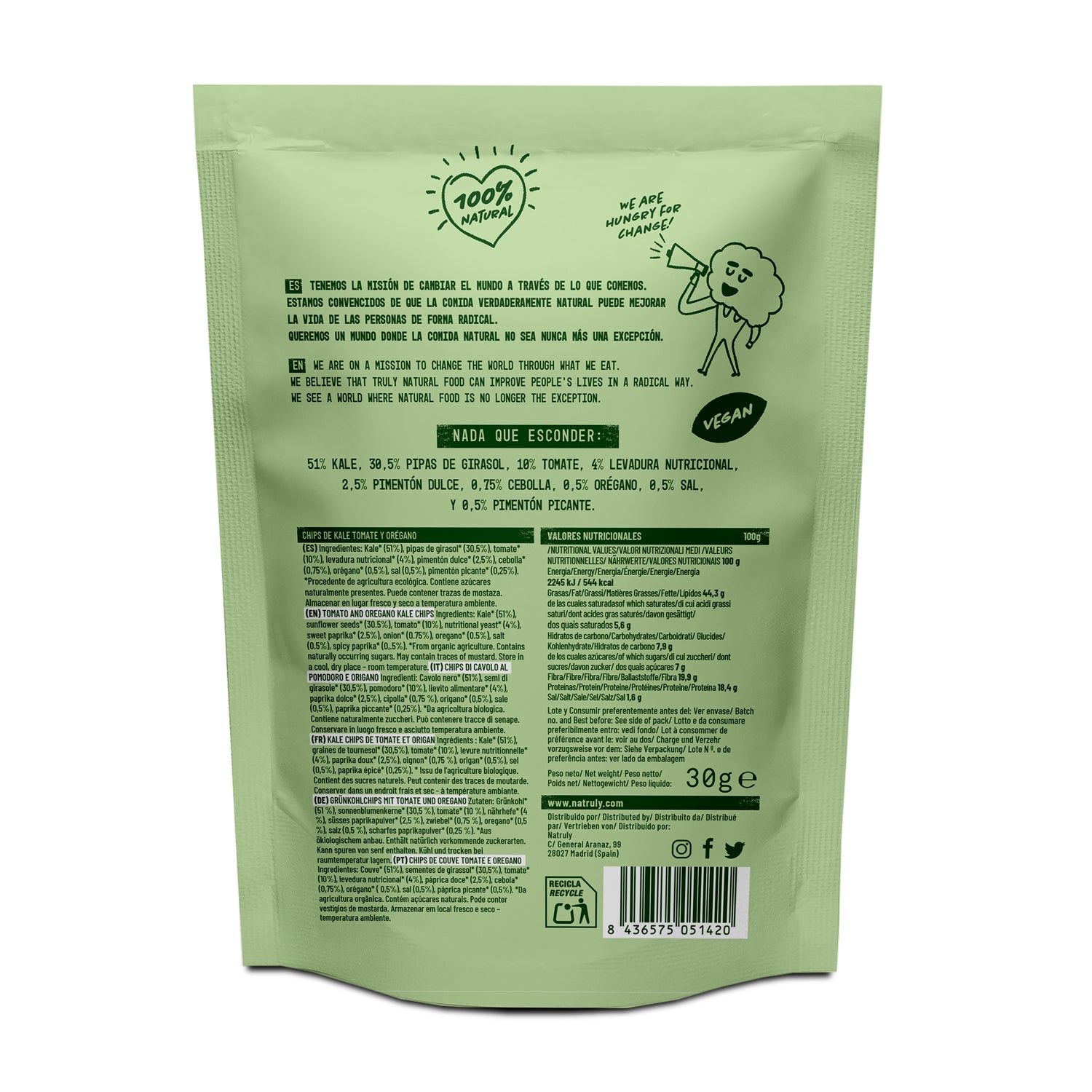 Kale chips - Tomato and Oregano BIO Pack | 2 x 30g