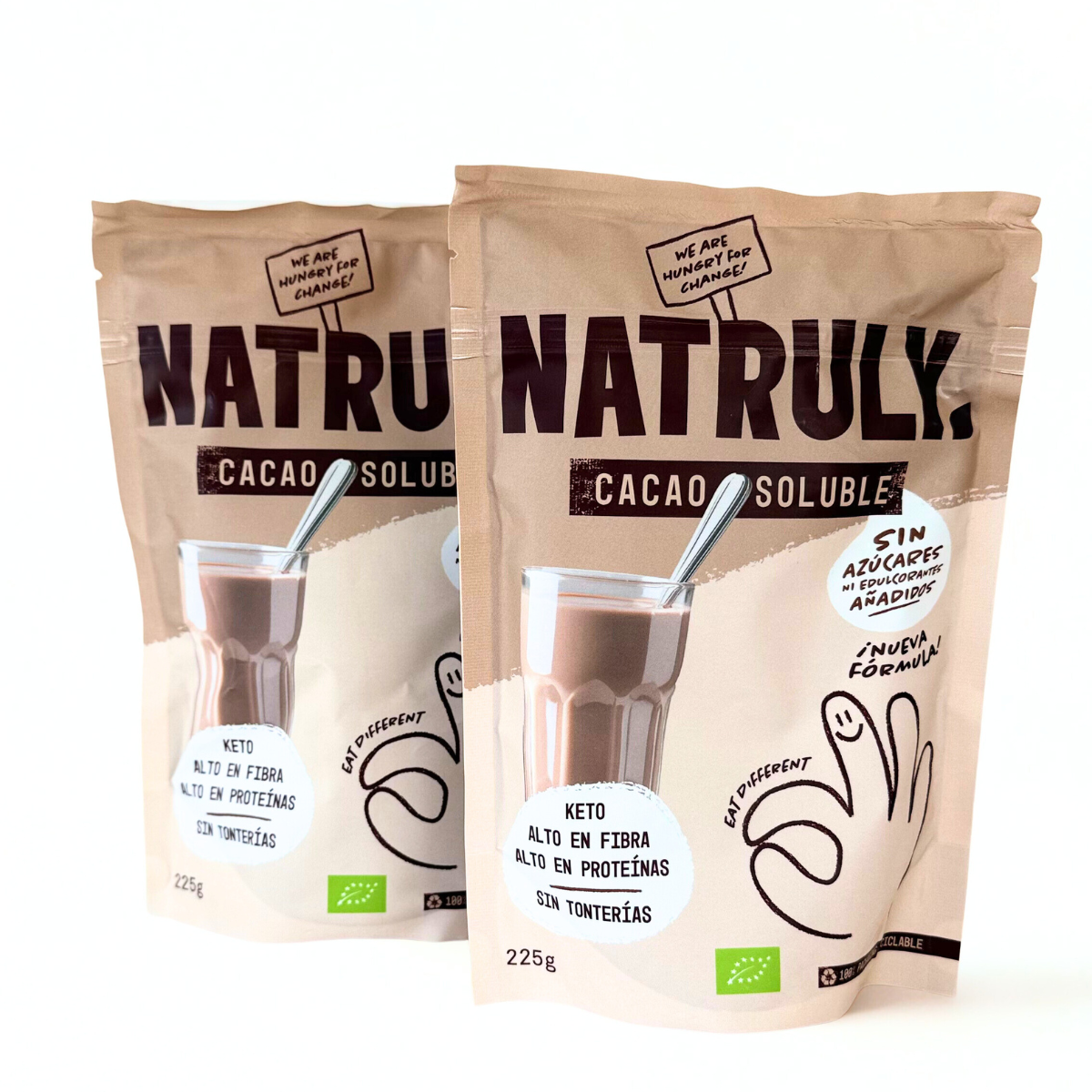 Cacao Soluble BIO Sin Azúcares añadidos, Sin Edulcorantes. Pack | 2 x 225G