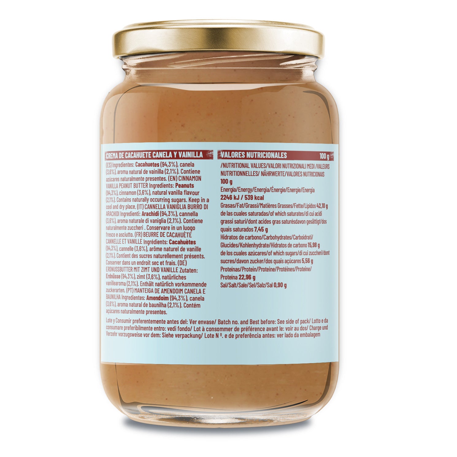 Crema de Cacahuetes 100% Vainilla y Canela | 500g